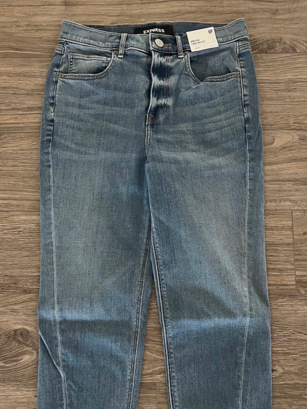 Express MOM JEAN SUPER HIGH RISE Denim Crop Jeans 6P NWT $80